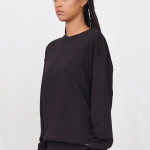 Women's Gauzed Crewneck Sweatshirt Black