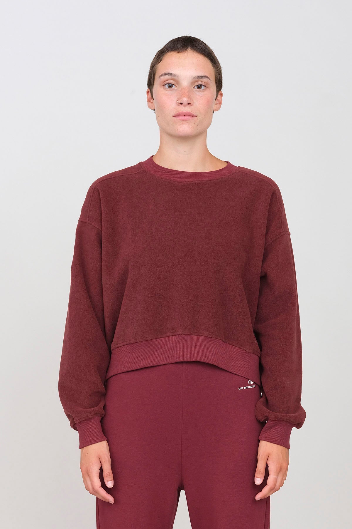 Women's Fleece Crew Neck Prune