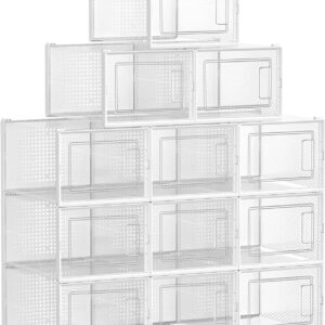 Koululaatikot x 12 Pinottava läpinäkyvä säilytystila kannella 24,5 x 31 x 17,5 cm