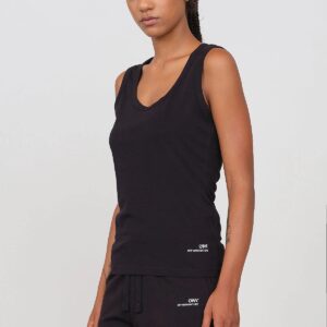 Women's Deep Neck Tank Top Black