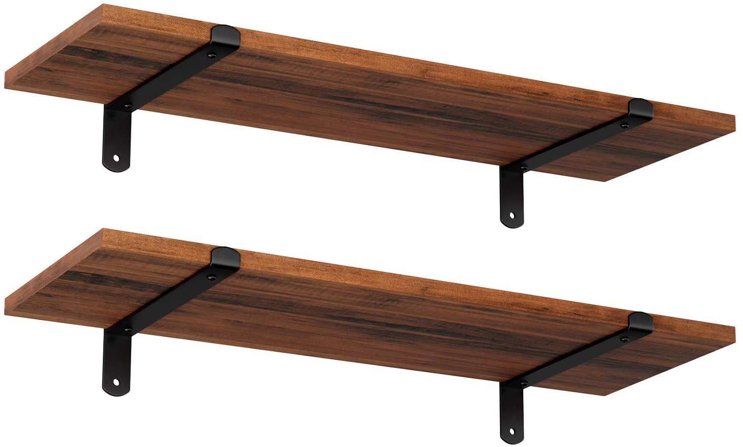 2 kpl Seinähyllyt 60x20x7 cm ruskea-musta