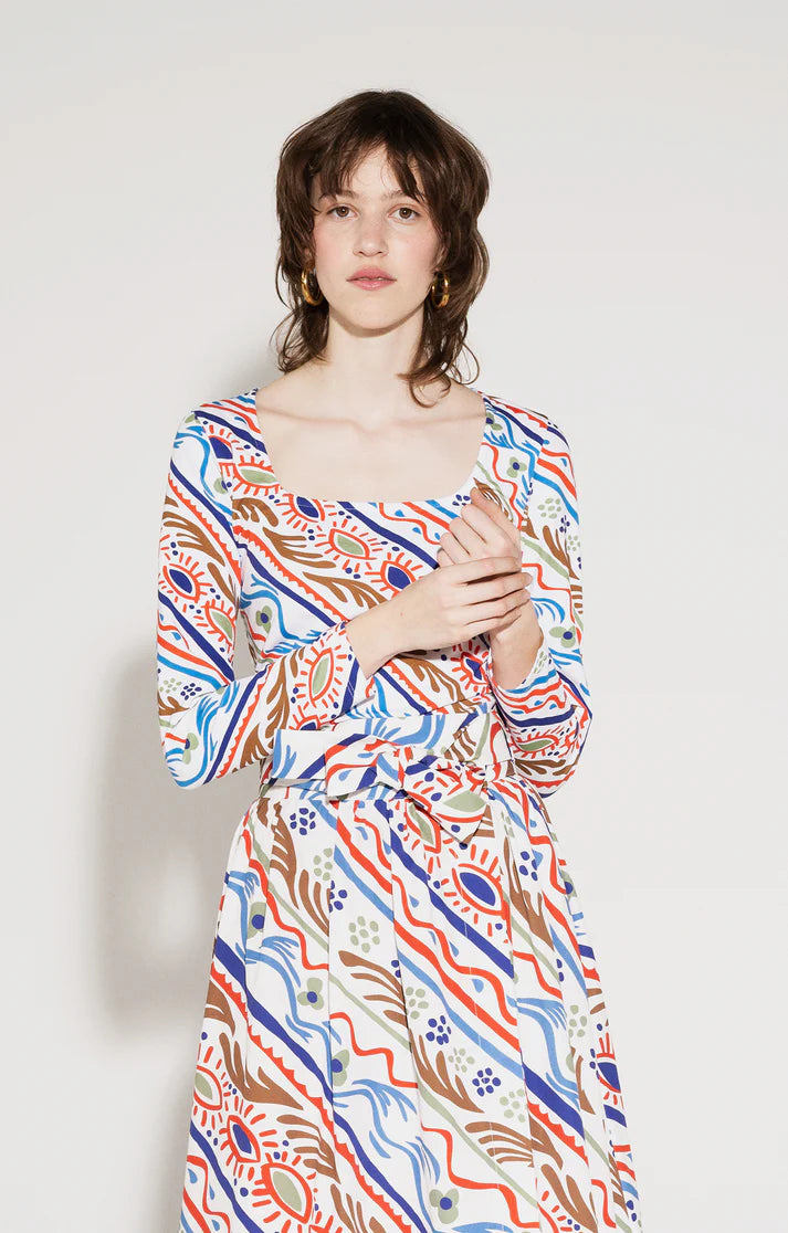 Mihok Long Sleeve Top Folkdoodle White