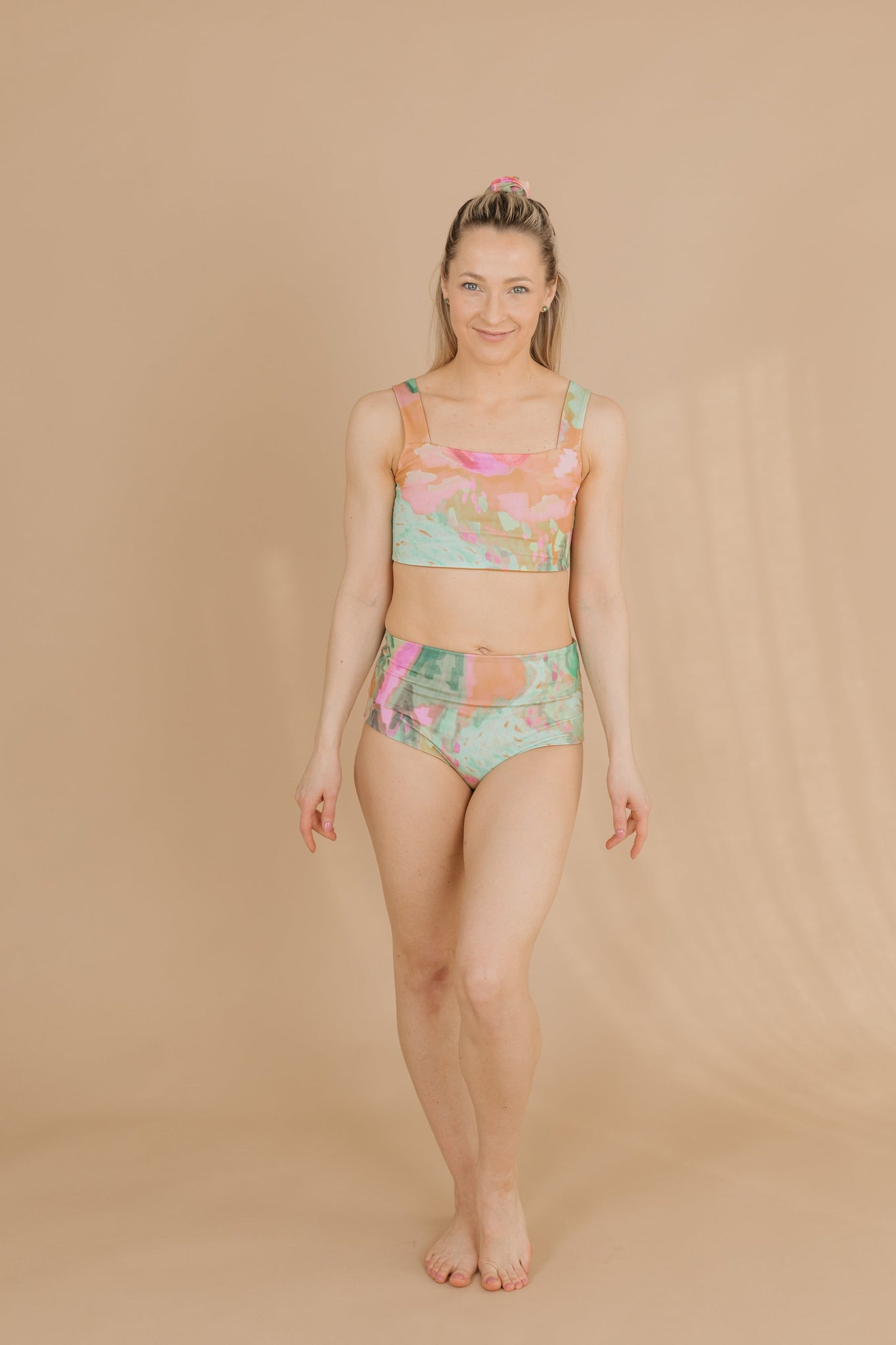 Sunny Bikini Top Berry Sweet Pastel Green/Pink
