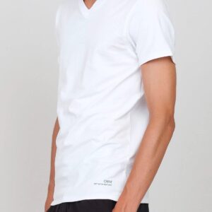 Stretch Jersey V-Neck T-Shirt White