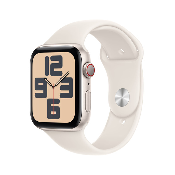 APPLE Watch SE GPS + Cellular 44mm Starlight Aluminium Case with Starlight Sport Band - M/L