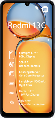 Xiaomi Redmi 13C 128/4 Gt -Android-puhelin, Musta