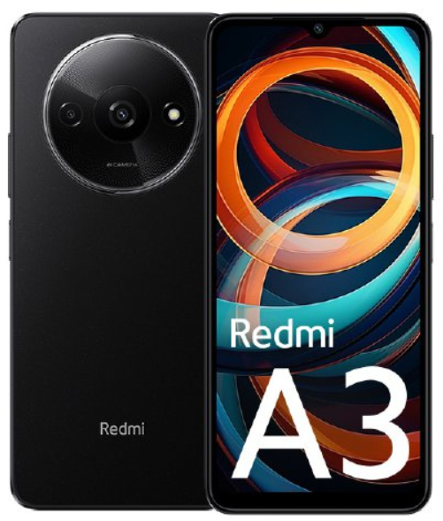 Xiaomi Redmi A3 64 Gt/3 Gt -Android-puhelin, Musta