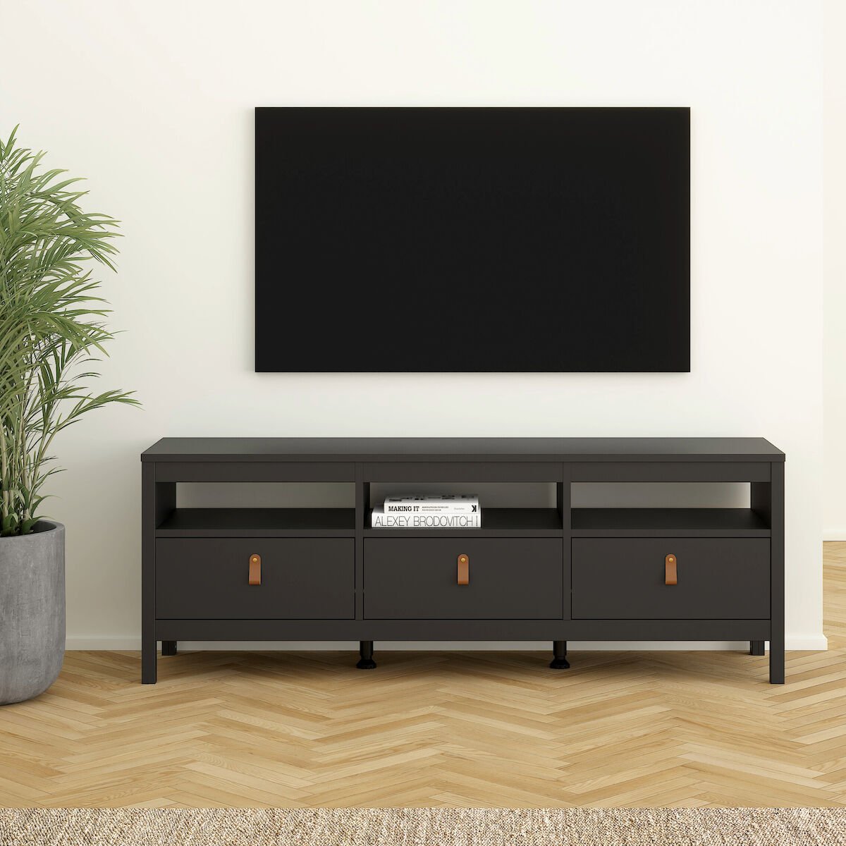 Madrid tv-taso 151x38 cm musta
