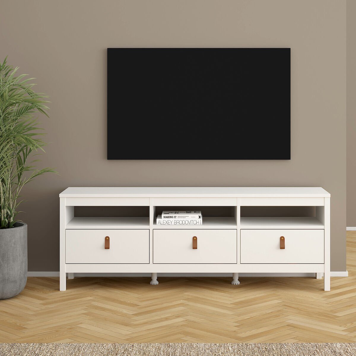 Madrid tv-taso 151x38 cm valkoinen