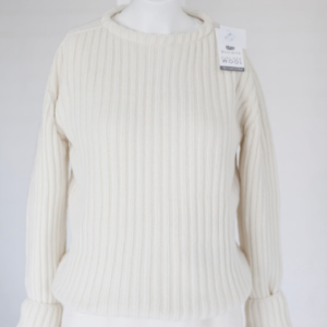 Nötö Merino Wool Sweater +length White