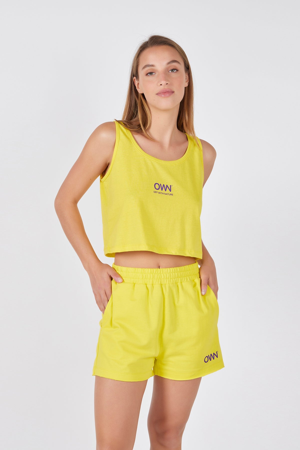 Women's Plush Shorts Yellow