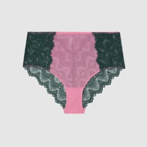 Lace Highwaist Briefs Pine/Candy Pink