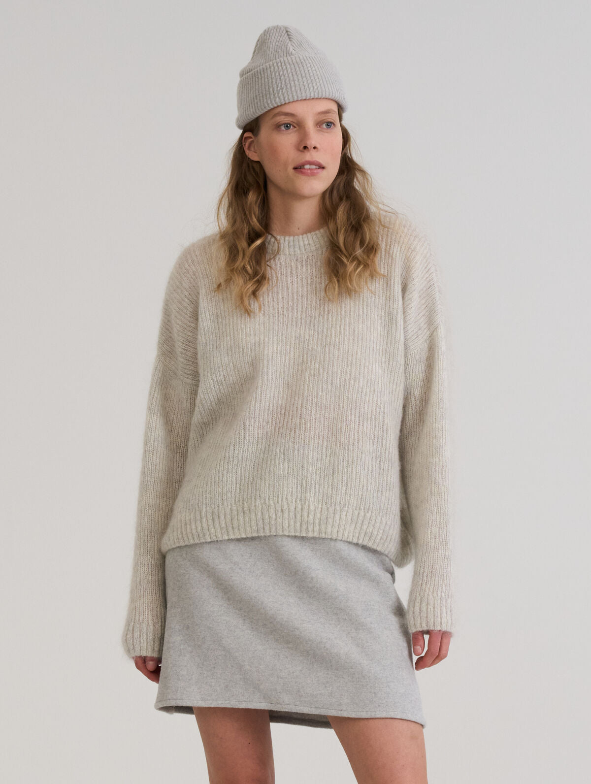Martta Mohairneule Marmorinharmaa