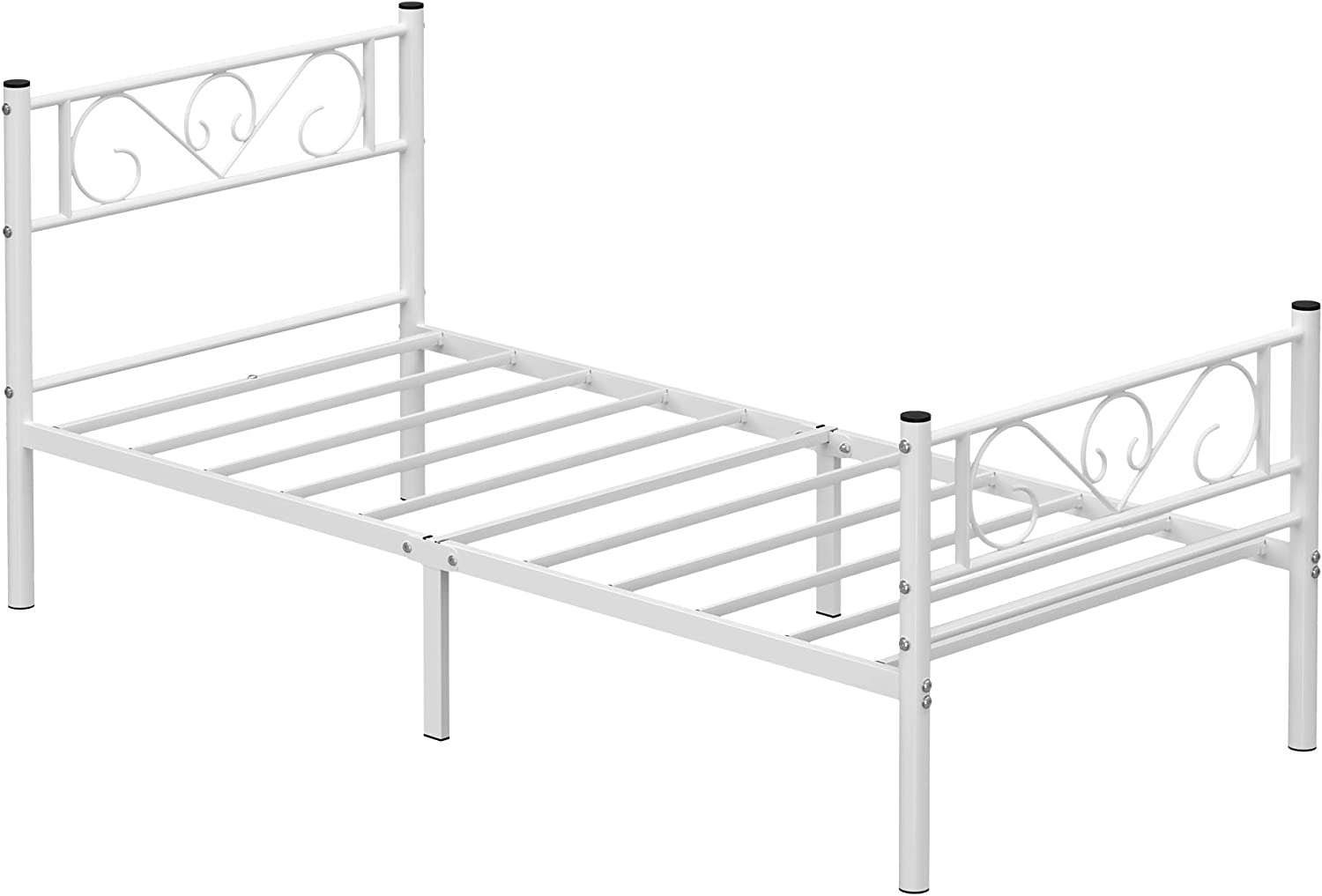Sängynrunko Retro Yhden hengen sänky Metalli 198 x 91,8 x 86,4 cm Valkoinen