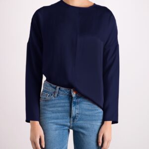 Revolution Silk Top Navy