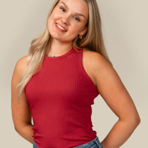 Toive Ribbed Top Red