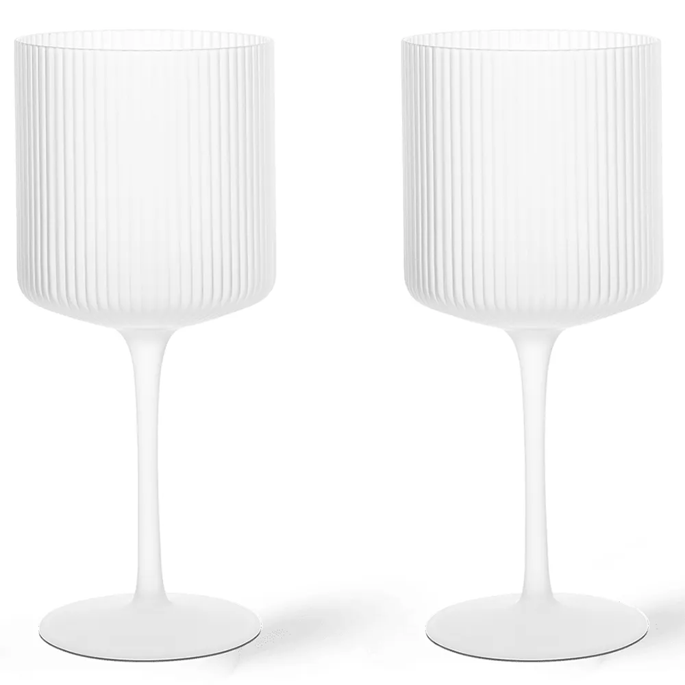 Ferm Living, Ripple Punaviinilasit 2-pack - Frosted