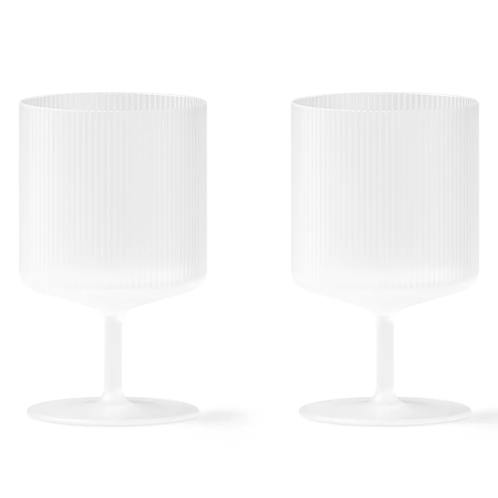 Ferm Living, Ripple Viinilasit 2-pack - Frosted