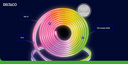 Deltaco Smart Home Neon- ja RGB -älyvalonauha, 5m