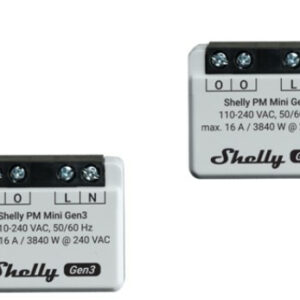 Shelly PM Mini Gen3 -relekytkin Wi-Fi-verkkoon, 2-pack