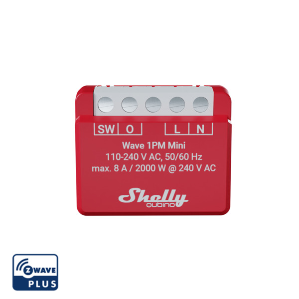 Shelly Qubino Wave 1PM Mini -relekytkin, Z-Wave