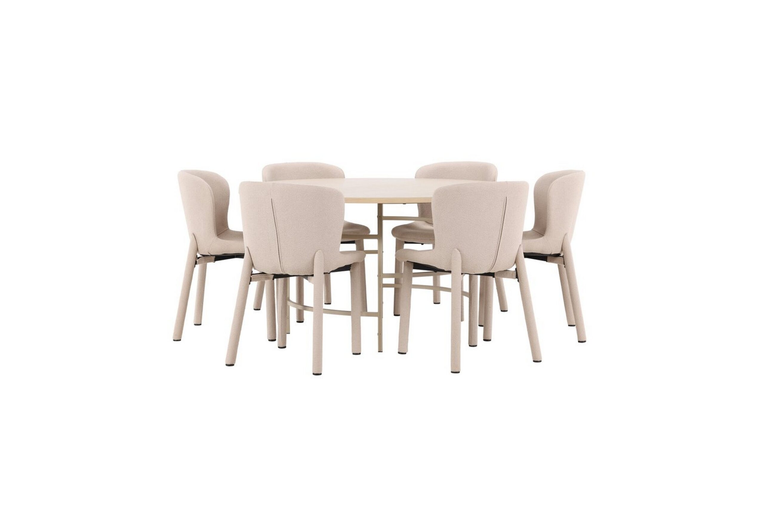 Ruokaryhmä Copenhagen Pyöreä 140 cm 6 Astoria Tuolia Valkoinen / Beige, Beige - Valkoinen / Beige, Beige