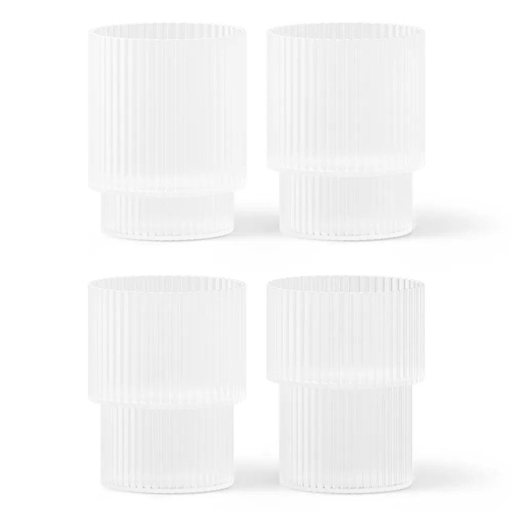 Ferm Living, Ripple Lasi 4-pack - Frosted