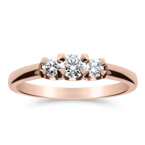 Silván Charlotte timanttisormus 0,34ct, rosekultaa, vihkisormukset