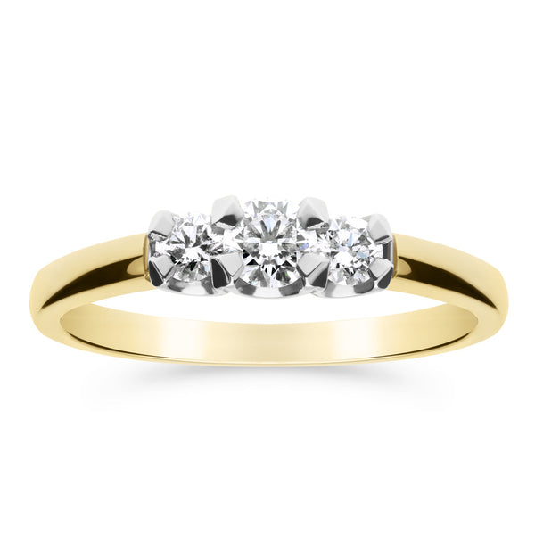 Silván Charlotte timanttisormus 0,34ct, valko- ja keltakultaa, vihkisormukset
