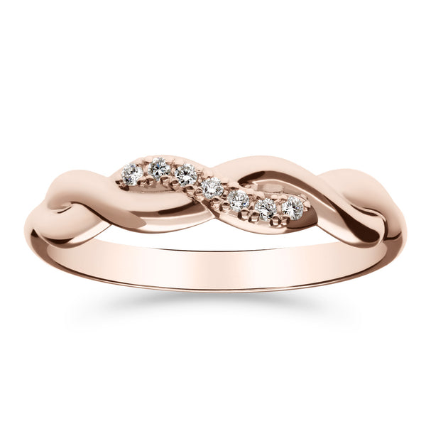 Silván Henrietta timanttisormus 0,05ct, rosekultaa, vihkisormukset