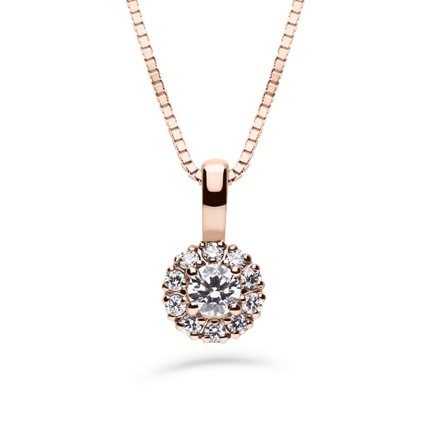 Silván Lauriel timanttiriipus 0,23ct, rosekultaa, timanttikorut