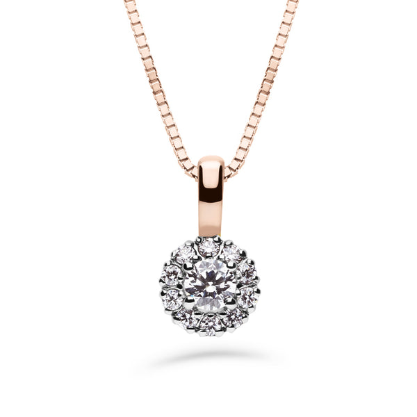 Silván Lauriel timanttiriipus 0,23ct, valko- ja rosekultaa, timanttikorut
