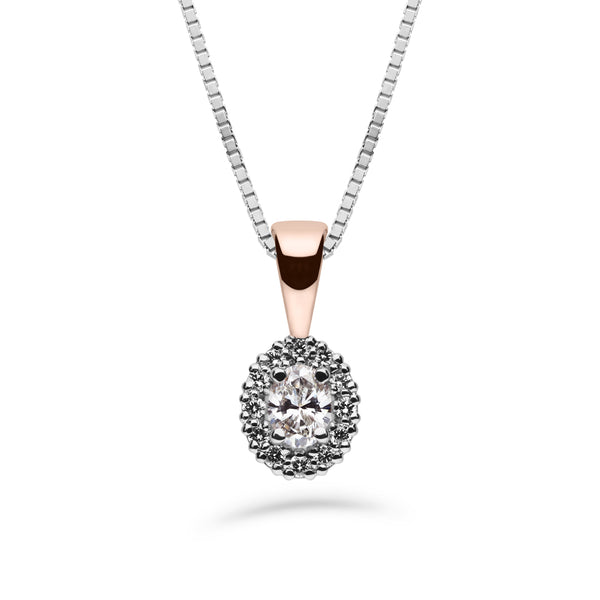Silván Rosalie Ovaali timanttiriipus 0,26ct, valko- ja rosekultaa, timanttikorut