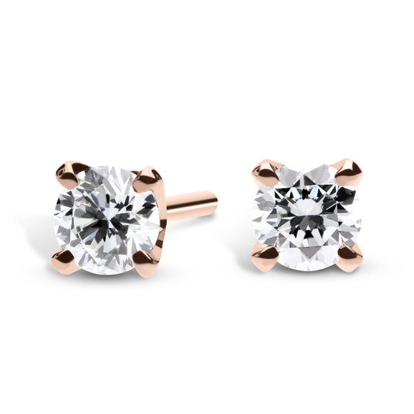 Silván Solitaire timanttikorvakorut 0,40ct, rosekultaa, timanttikorut