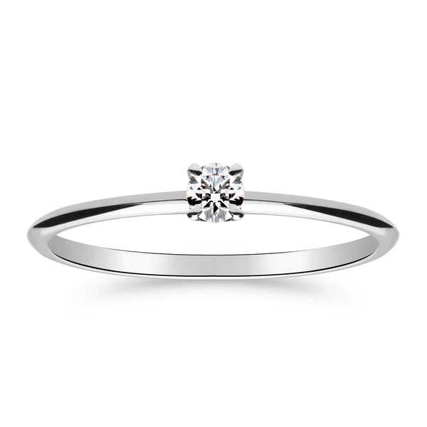 Silván Solitaire timanttisormus 0,10ct, valkokultaa, vihkisormukset