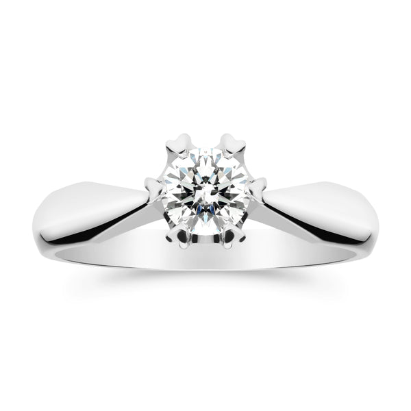 Silván Solitaire timanttisormus 0,40ct, valkokultaa, vihkisormukset