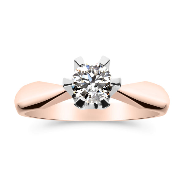 Silván Solitaire timanttisormus 0,50ct, valko- ja rosekultaa, vihkisormukset