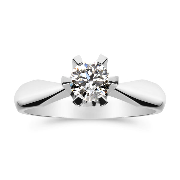 Silván Solitaire timanttisormus 0,50ct, valkokultaa, vihkisormukset