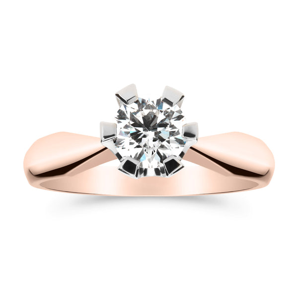 Silván Solitaire timanttisormus 0,70ct, valko- ja rosekultaa, vihkisormukset