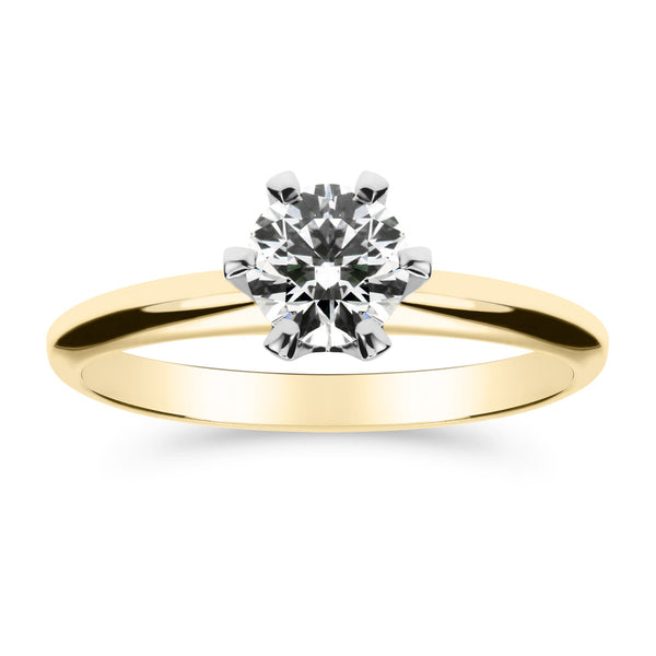 Silván Solitaire timanttisormus 0,70ct, valko- ja keltakultaa, vihkisormukset