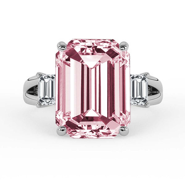 Silván Charlotte timanttisormus 4,38ct morganiitilla ja 0,60ct timanteilla, 18K valkokultaa, vihkisormukset