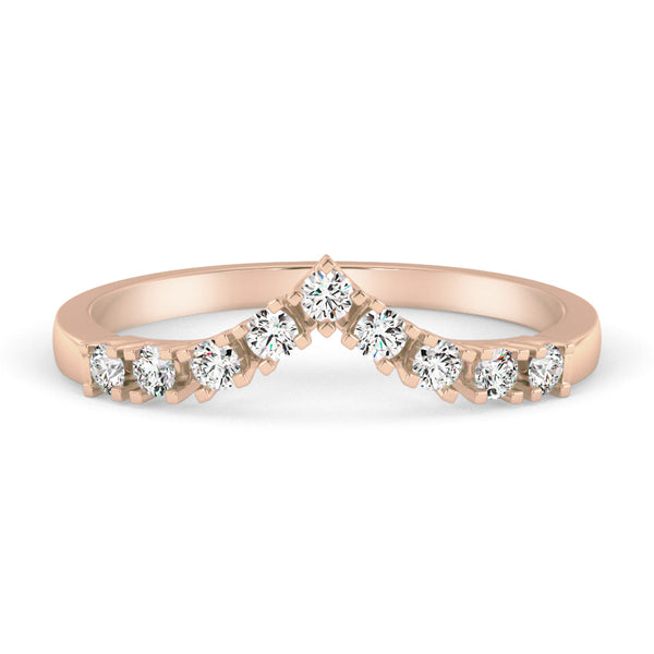 Silván Syleilijä sivusormus timanteilla 0,18ct, rosekultaa, vihkisormukset