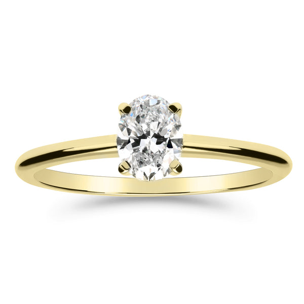Silván Solitaire Ovaali timanttisormus 0,50ct, keltakultaa, vihkisormukset