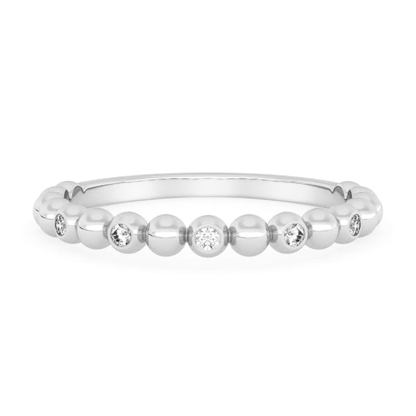 Silván Olivia timanttisormus pallokuvioitu 0,05ct, valkokultaa, vihkisormukset