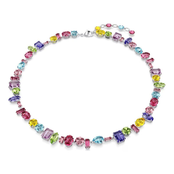 Swarovski Gema kaulakoru, vaalea metalli ja eri väriset kristallit 5656397