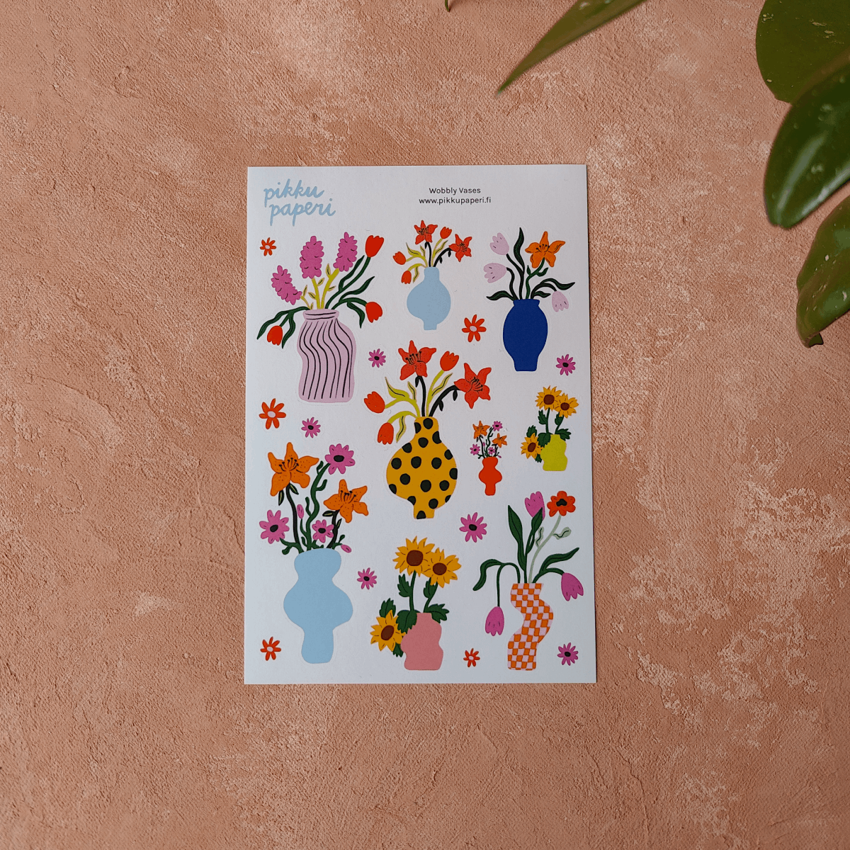Pikku paperi Wobbly Vases tarra-arkki