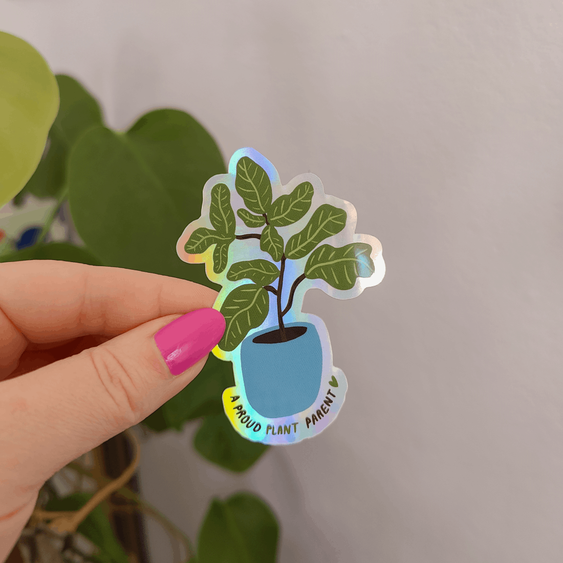 Pikku paperi Proud Plant Parent tarra