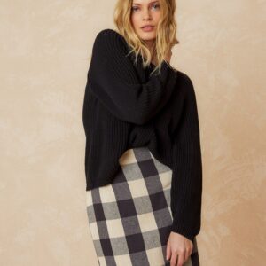 Sweater Half Cardigan Black
