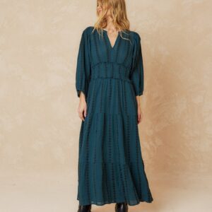 Maxi Dress Jacquard Blue