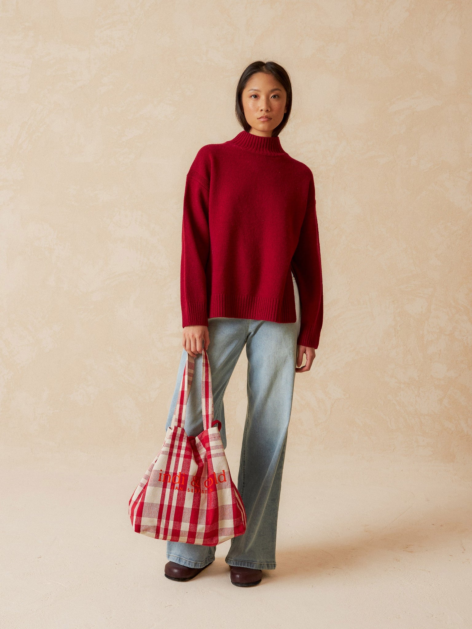 Knitted Neulepaita Perkins Collar Punainen